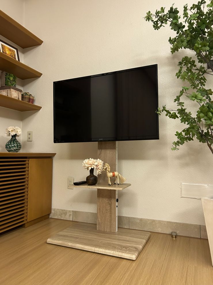 テレビ（４０インチ）とテレビ台（右斜め）